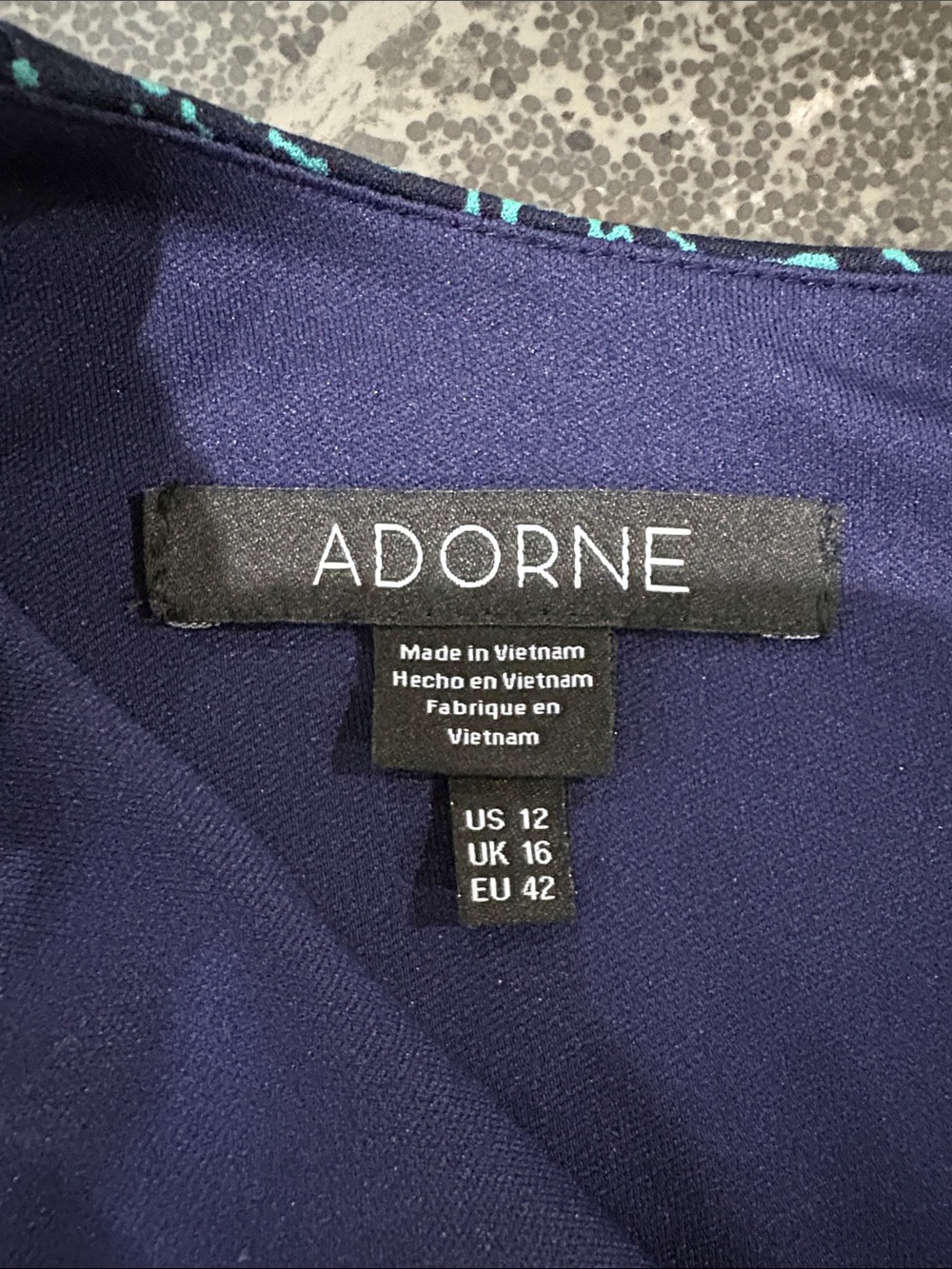 Adorne Size 12 Stretch Sleeveless Navy Teal Midi Sheath Dress - Picture 2 of 6